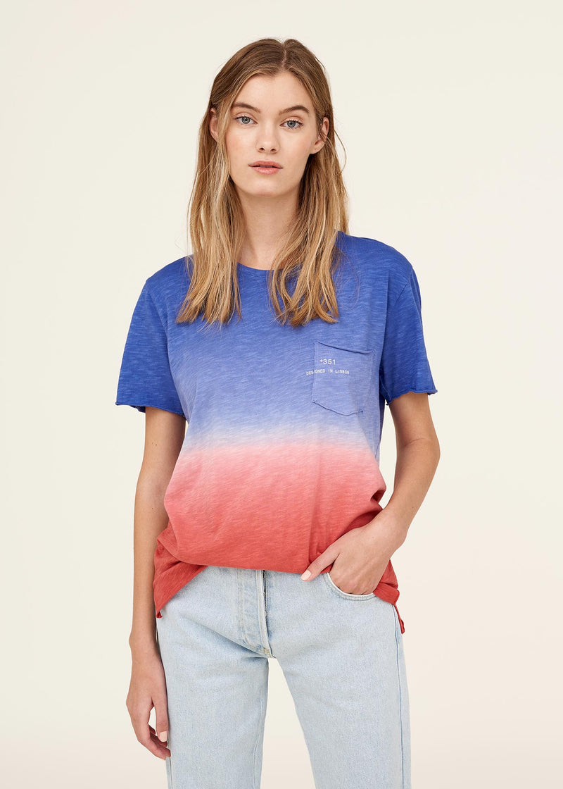 Gradient Blue & Coral Tee