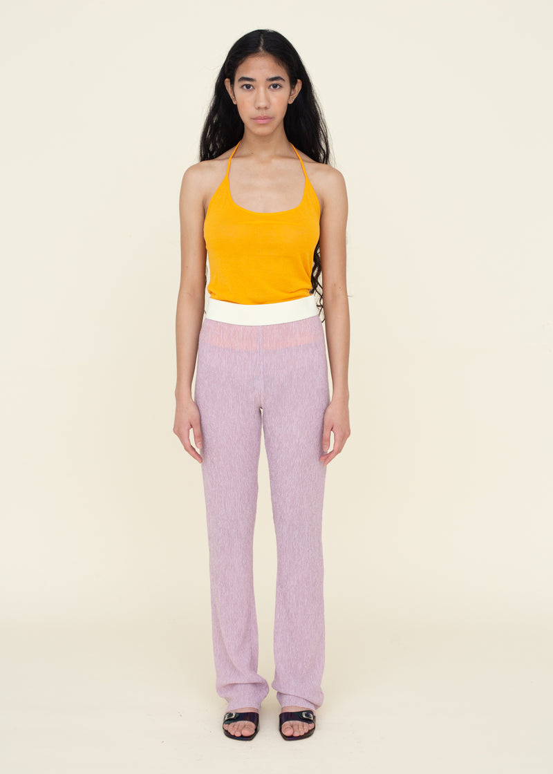 Crinkle Knit Pant Rose