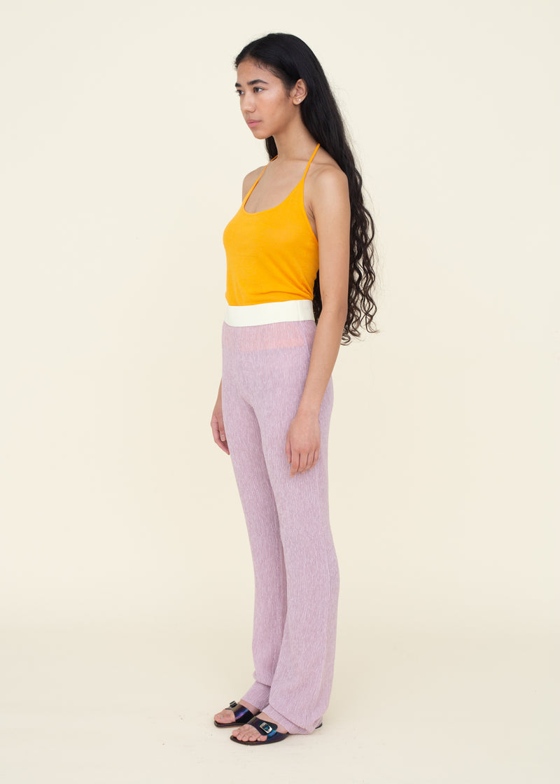 Crinkle Knit Pant Rose