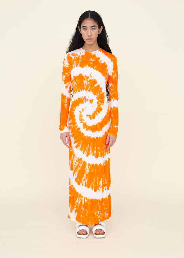 Tangerine Tie-Dye Dress