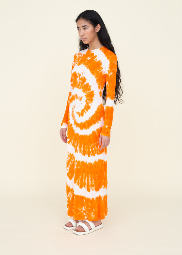 Tangerine Tie-Dye Dress