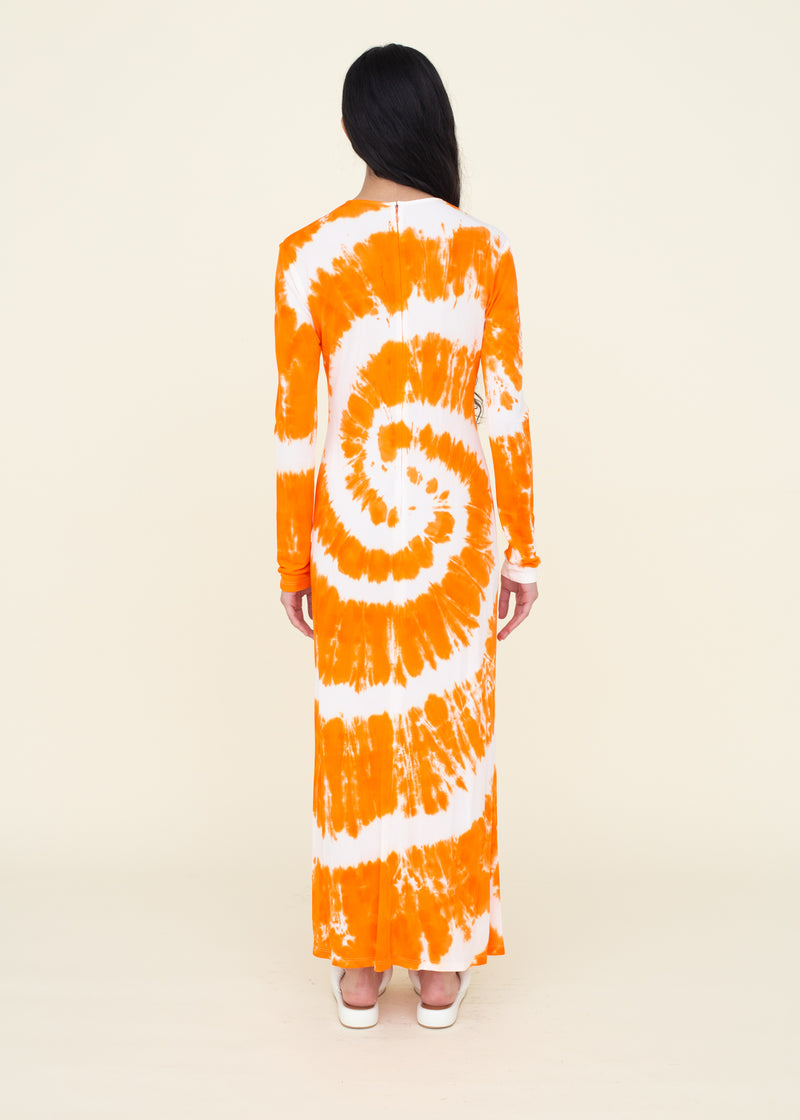 Tangerine Tie-Dye Dress