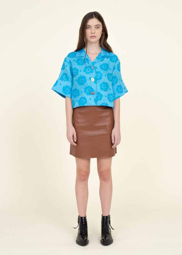 Meryl Shirt Flower Blue